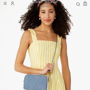 Kate Spade Denim Blue Quilted Crossbody Bag
